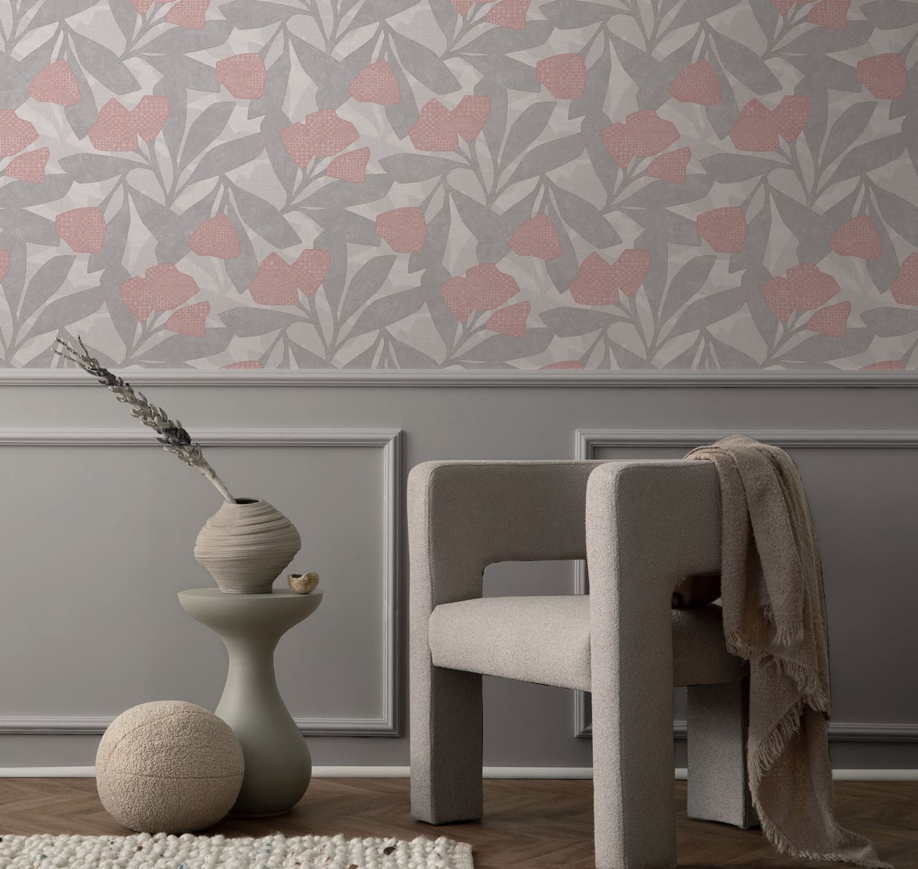 Обои Luna Круиз Цветы рассвета CRZ3 008 10,05×1 фото в интерьере